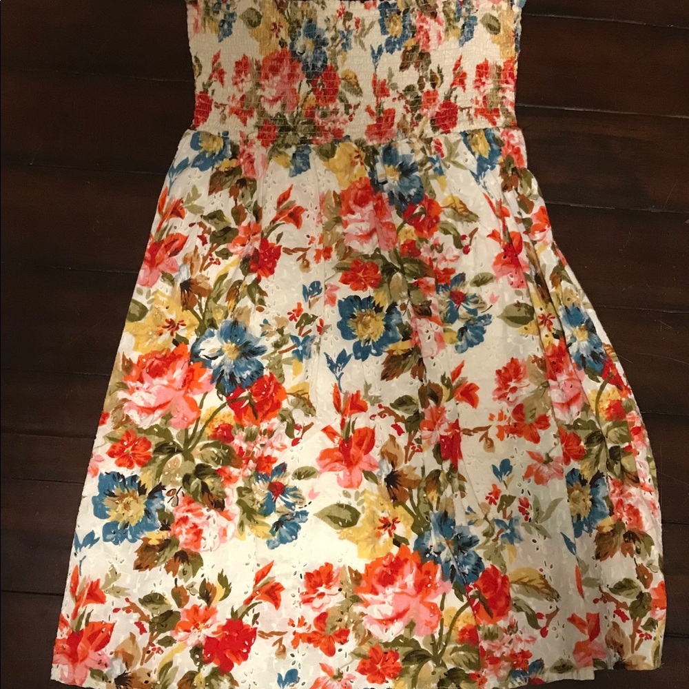 Strapless floral dress